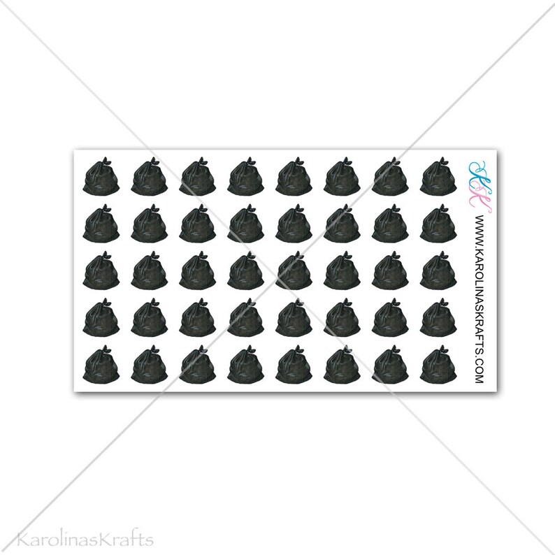 Itty Bitty GARBAGE Bag Stickers Itty Bitty Planner Stickers Etsy
