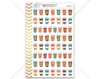 Fall Coffee Stickers for planner, calendar! Functional planner stickers pumpkin sticker functional sticker drink sticker #SQ00266