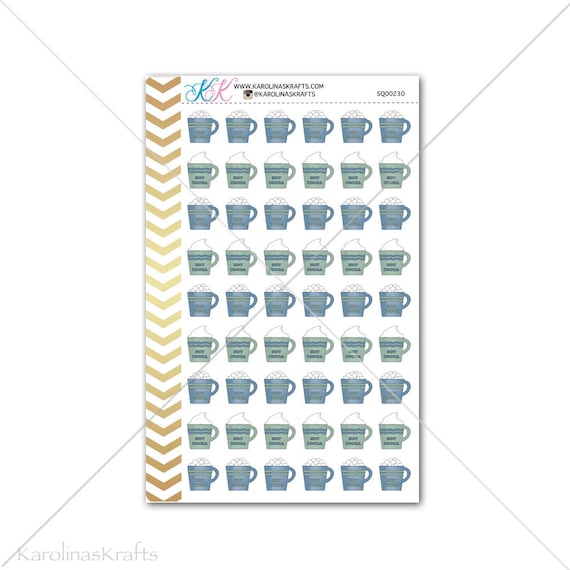 Hot chocolate Stickers for planner, calendar! Functional planner stickers cocoa sticker functional sticker winter sticker #SQ00230