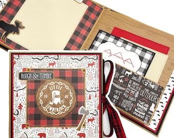 Little Lumberjack Mini Album, Cruise Scrapbook Album, Outdoor Themed album folio, Little Boy Mini Album Handmade, Lumberjack Mini Album Gift