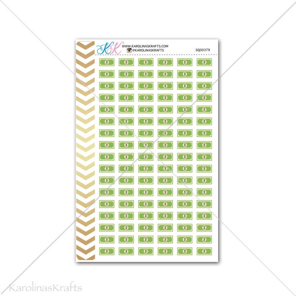 Dollar Bill Stickers for planner, calendar! Functional planner stickers money sticker functional sticker budget sticker #SQ00379