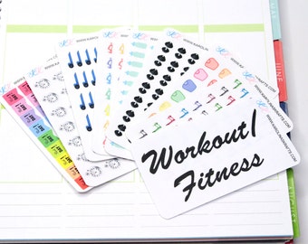 Itty Bitty Fitness Stickers! Perfect for your Erin Condren Life Planner, Filofax, Plum Paper and other planner, scrapbooking! #SQ00860