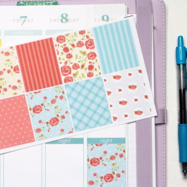 8 Floral Chic Squares! Perfect for your Erin Condren Life Planner, Filofax, Kikkik, Plum Paper, or scrapbooking! #SQ00672