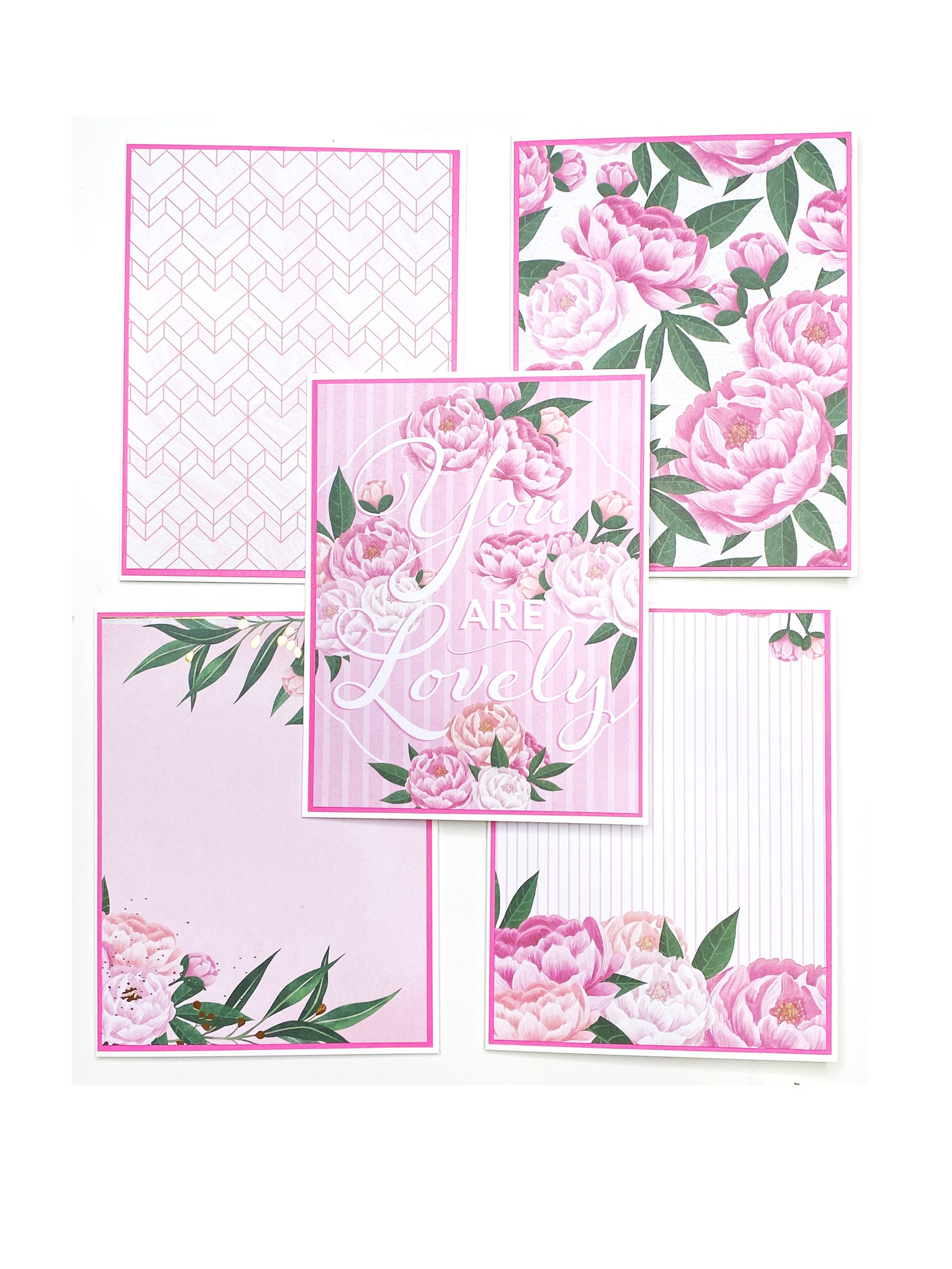 5 Handmade Notecards for Any Occasion Pink Note Cards With Etsy