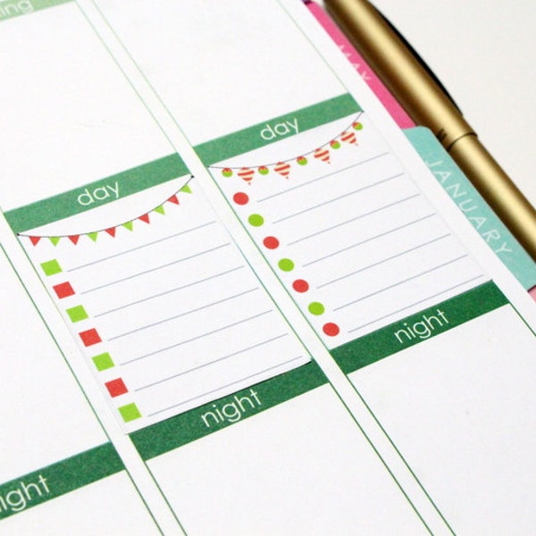 40% OFF 8 Christmas Bunting Checklist Squares for Erin Condren Life Planner! Cut for Erin Condren planners! #SQ00158