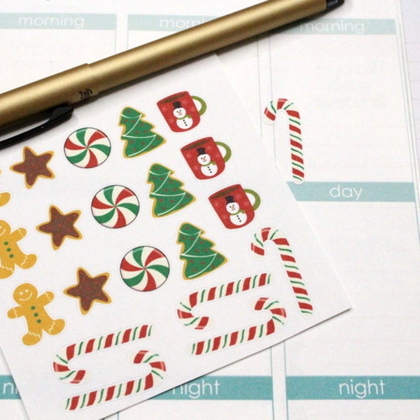 20 Holiday Christmas Treats Stickers! Perfect for your Erin Condren Life Planner, Filofax, Kikkik, PlumPaper & other agenda! #SQ00296