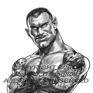 Randy Orton Caricature Art Sketch Print Limited Edition afbeelding 1