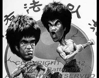 Bruce Lee Caricature  Limited Edition Art Print by Battaglioli Studios