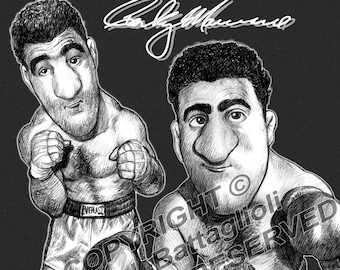 Rocky Marciano Caricature  Limited Edition Art Print