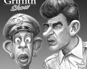 Andy Griffith Barney Fife Cartoon Caricature Limited Edition Art Print