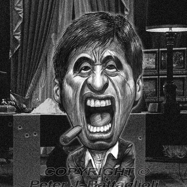 Scarface Caricature Art  Print Limited Edition