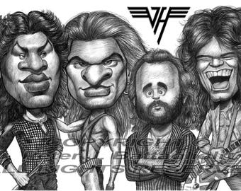 Van Halen  Caricature Art Print Limited Edition