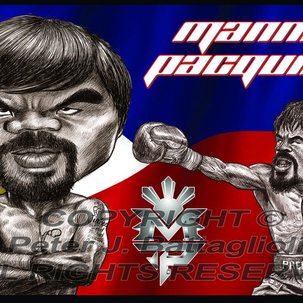 Manny Pacquiao Caricature  Limited Edition Art Print