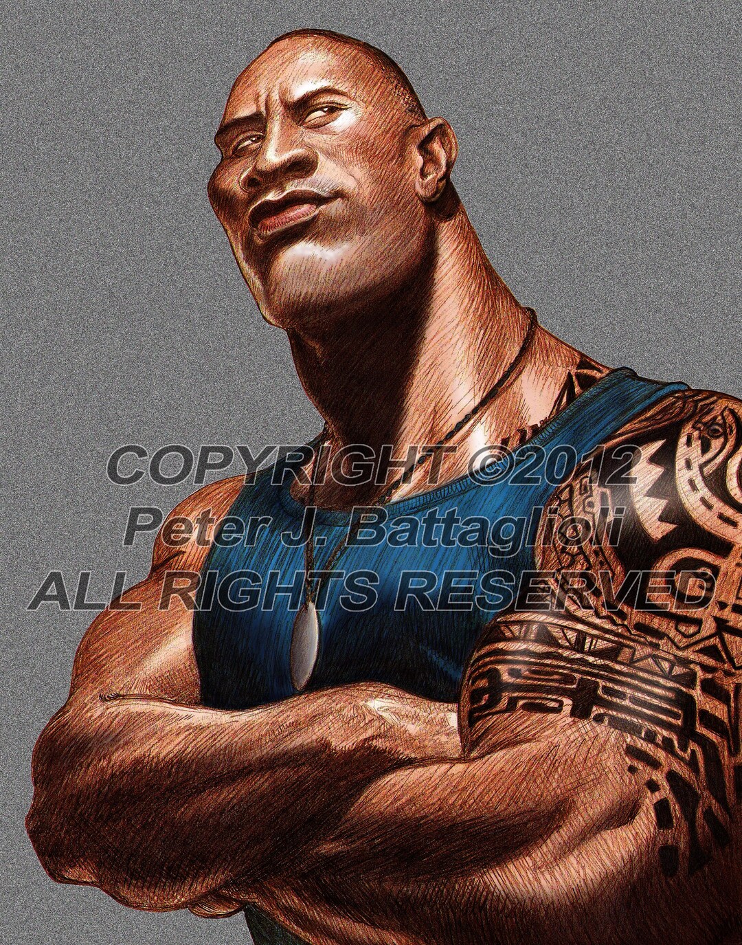 La caricatura Rock Dwayne Johnson 2 Art Print Edicion Limitada Etsy Espana
