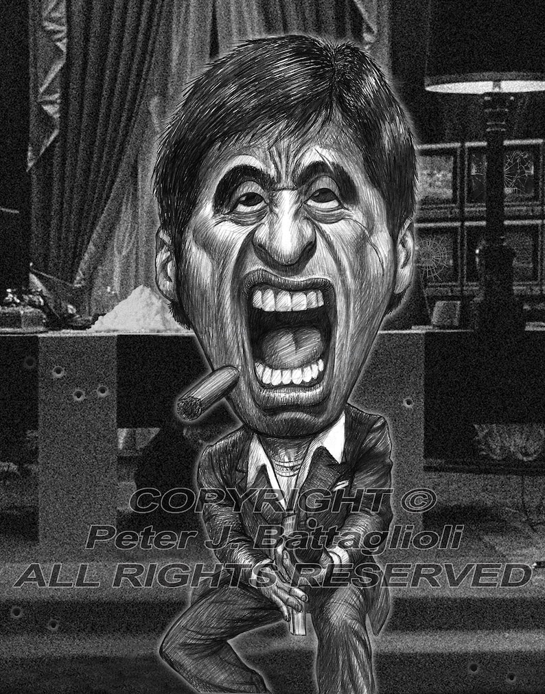 Scarface Caricature Art Print Limited Edition | Etsy