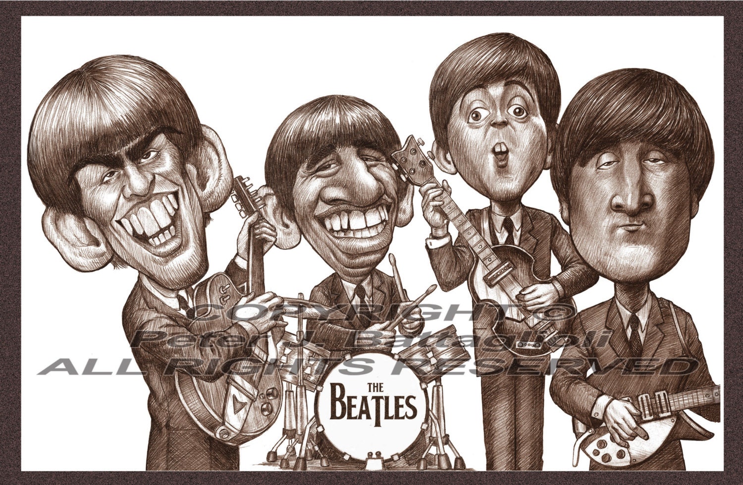 Beatles Caricature Art Print Limited Edition - Etsy.de