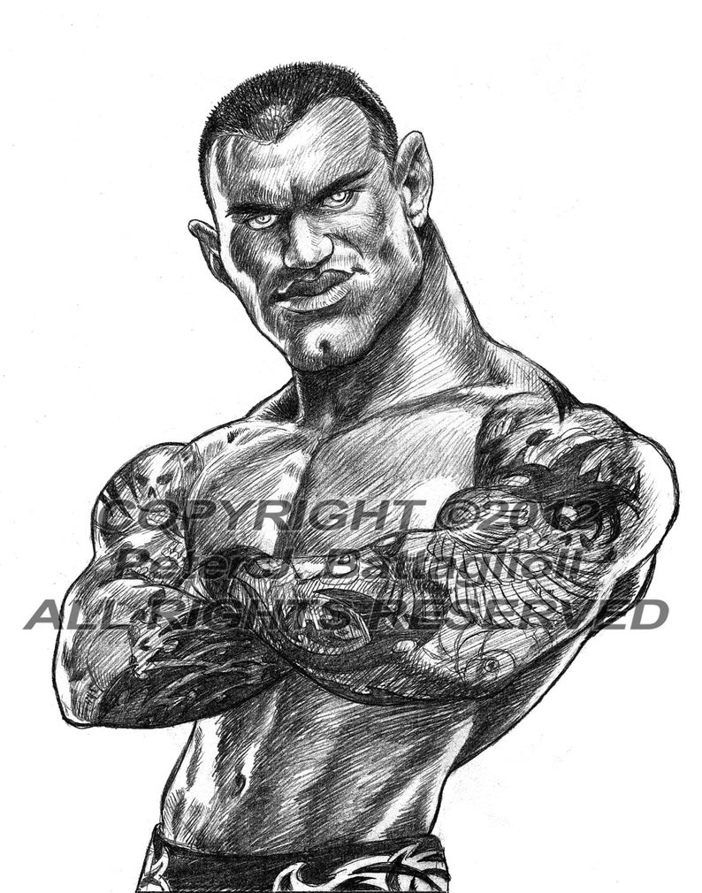 Randy Orton Caricature Art Sketch Print Limited Edition afbeelding 1