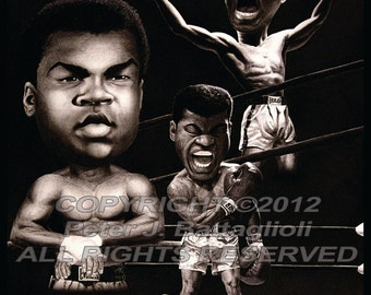 Muhammad Ali  Caricature Commemorative Limited Edition Art Print