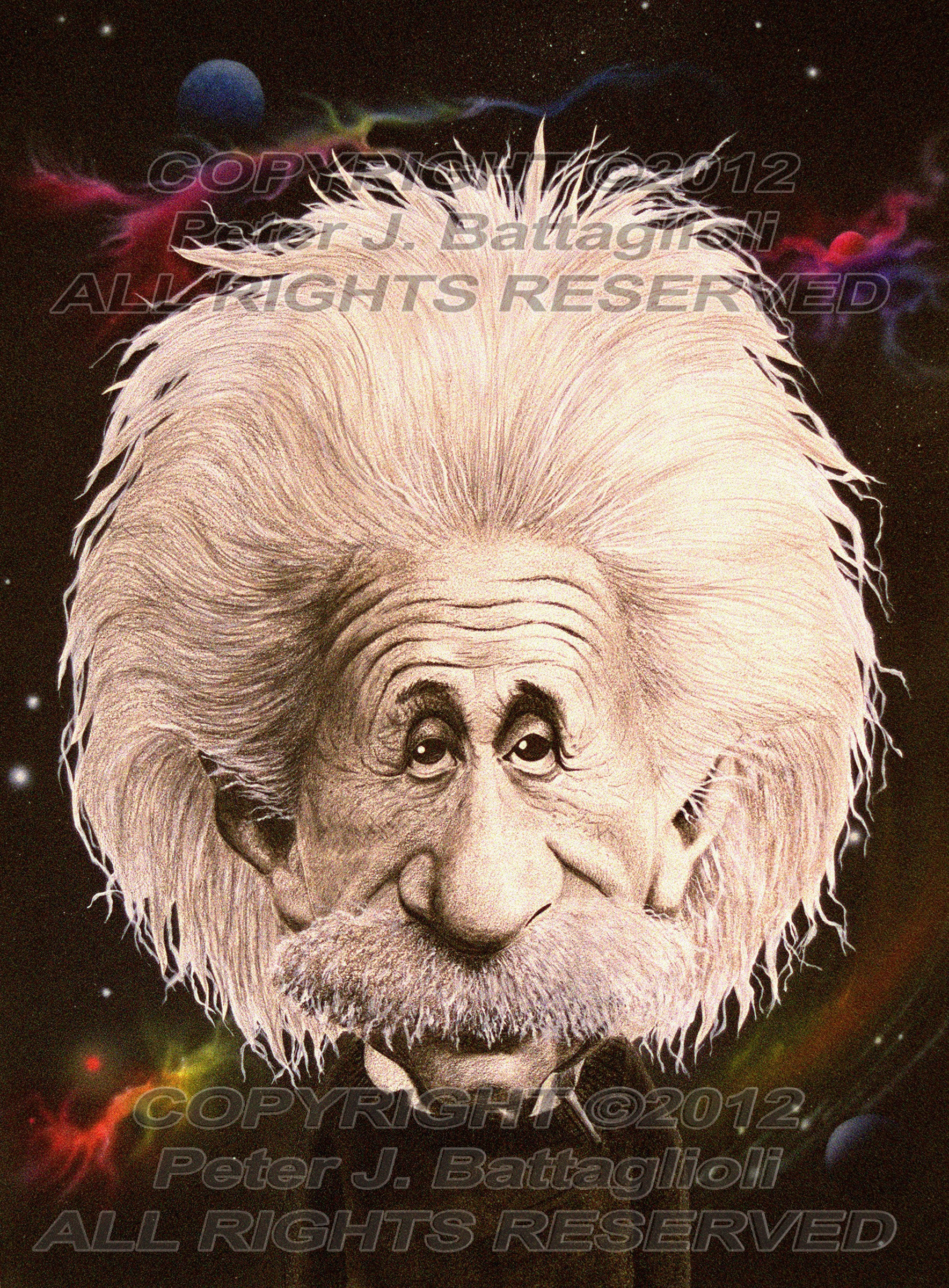 Albert Einstein Caricature Art Print - Etsy