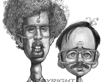 Napoleon Dynamite Napoleon and Kip Caricature Art  Limited Edition Print