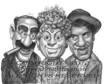 Marx Brothers  Cartoon Caricature Limited Edition Art Print