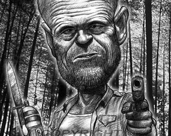 Walking Dead Merl Dixon Art Print