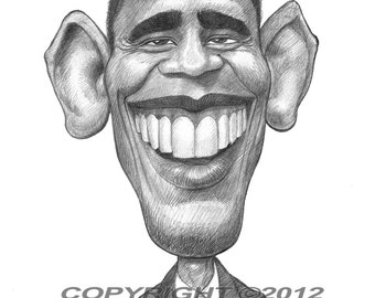 Obama Cartoon - Etsy Obama Cartoon - Etsy