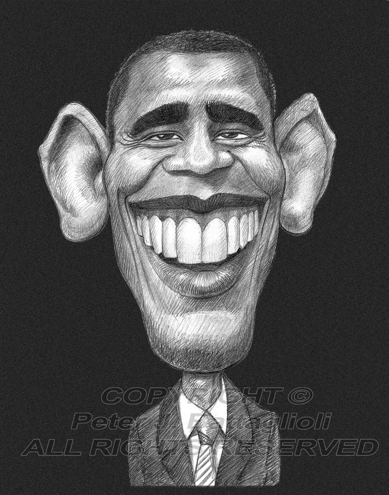 Barack Obama Caricatura Arte Impresión Edición Limitada imagen 2