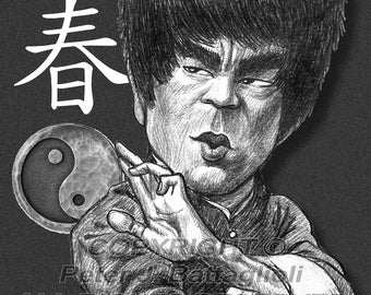 Bruce Lee #3 Caricature Limited Edition Art Print