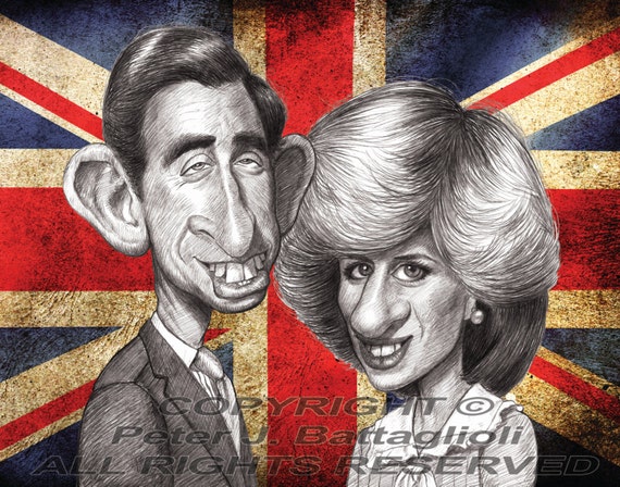 Prince Charles and Princess Diana Caricature Limited Edition - Etsy Canada Prince Charles and Princess Diana Caricature Limited Edition - Etsy Canada