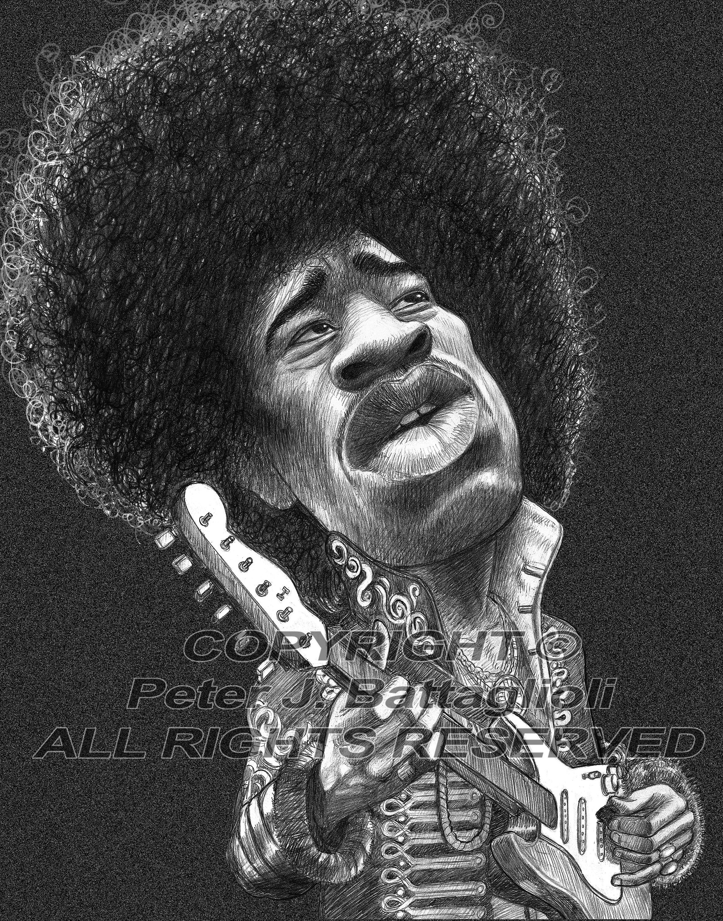Jimi Hendrix Caricature Art Print Limited Edition - Etsy