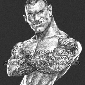 Randy Orton Caricature Art Sketch Print Limited Edition afbeelding 2