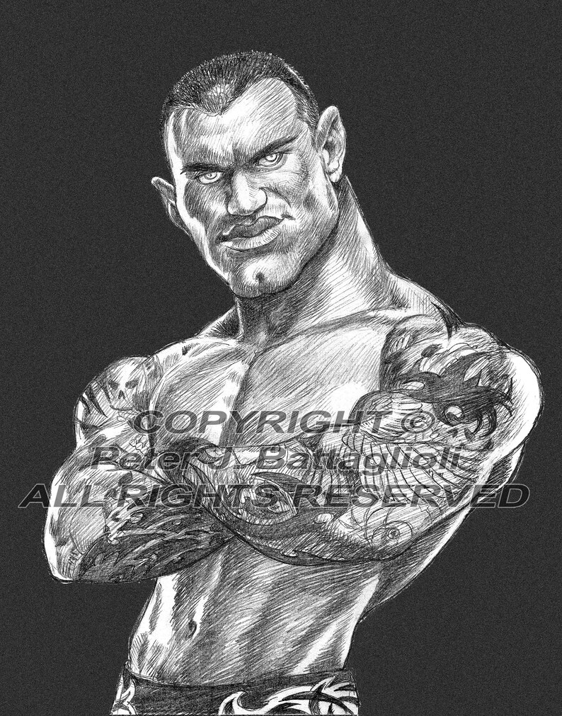 Randy Orton Caricature Art Sketch Print Limited Edition afbeelding 2