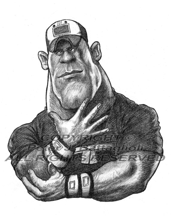 Buy John Cena Caricature 2 Art Sketch Print Limited Edition Online in India   Etsy