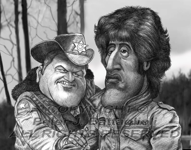 Sylvester Stallone as John J. Rambo Caricature Art Print Limited ...