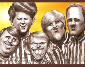 Beach Boys  Caricature Art Print Limited Edition