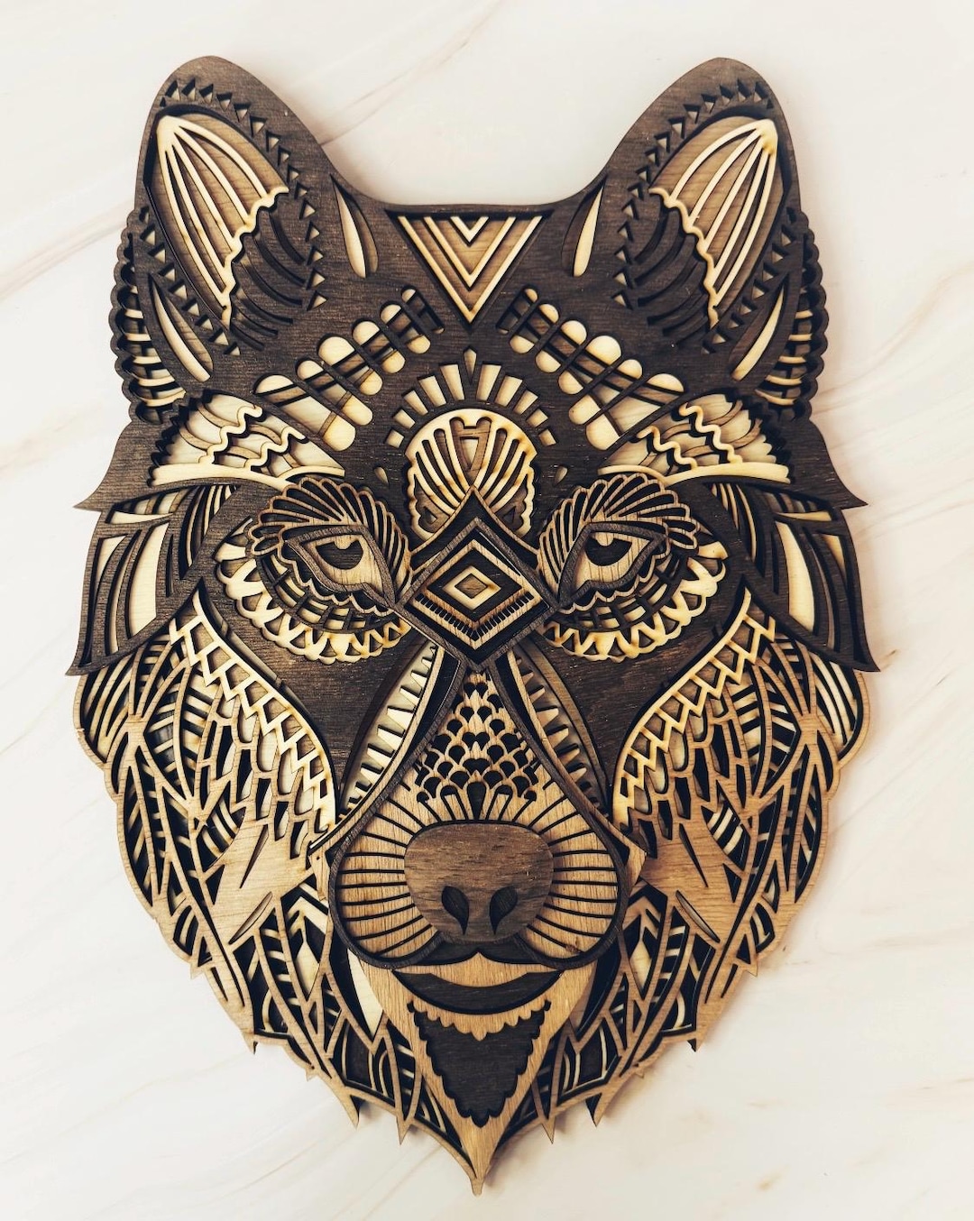 Rustic Wolf Multilayer Wooden Wolf Wall Art: Rustic Home Decor - Etsy