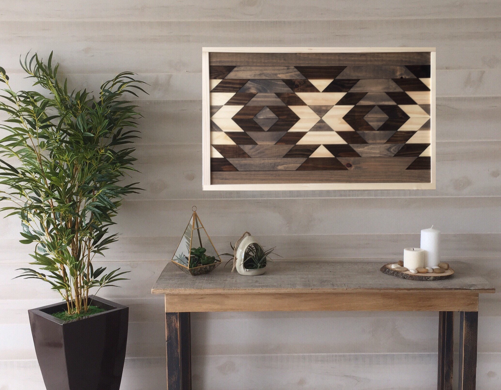 Wood wall art geometric art boho decor aztec decor farmhouse decor modern wall decor wooden decor barn wood decor