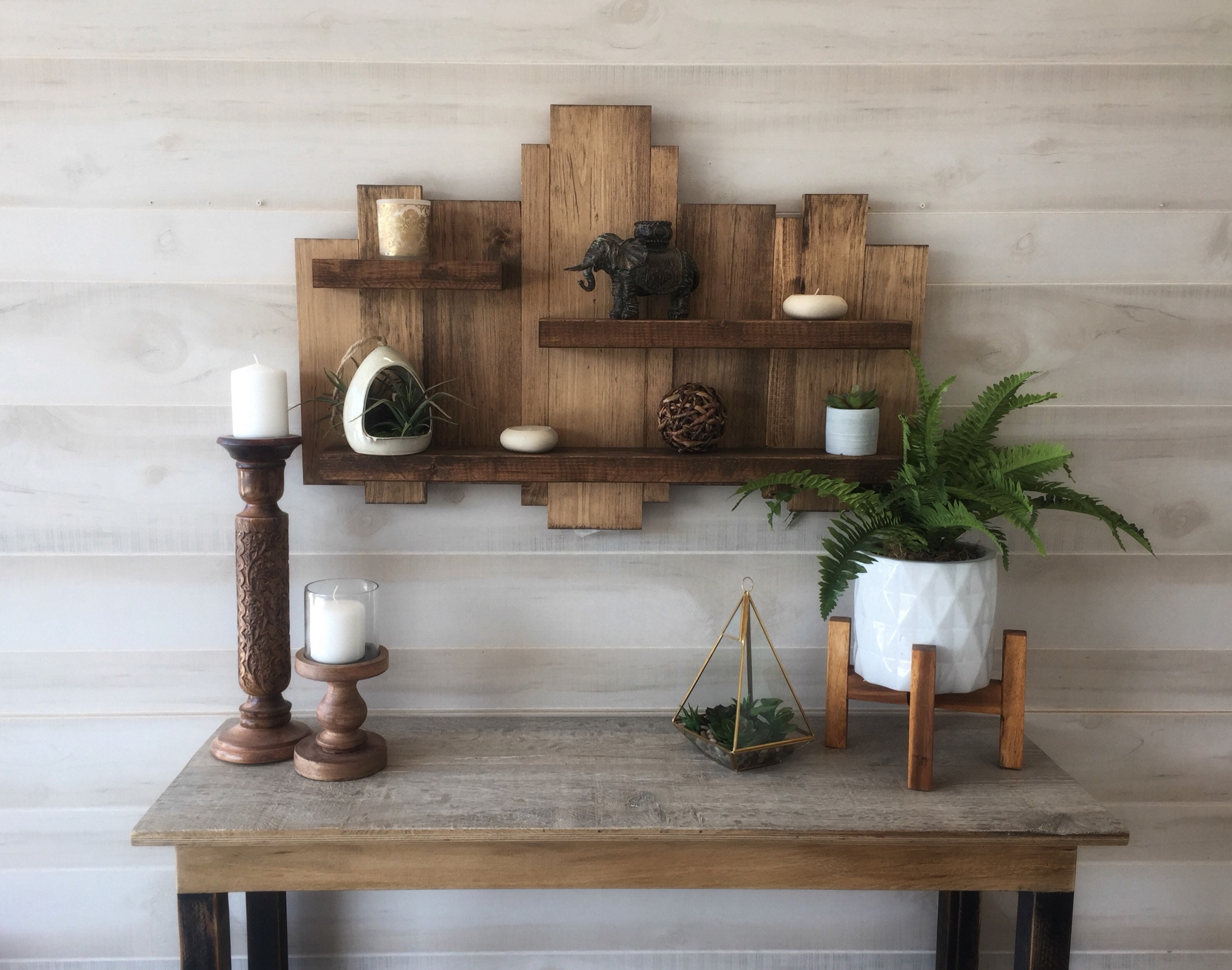 Rustic wall shelf reclaimed wood wall shelf pallet shelf floating shelf wood wall art rustic decor farmhouse decor pallet furniture