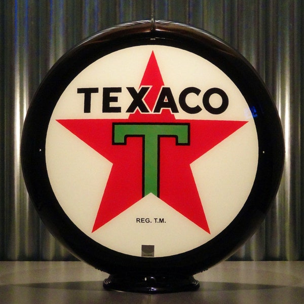 Texaco Star of the American Road - Gas Pump Globe pour votre bureau, grotte d’homme ou garage.