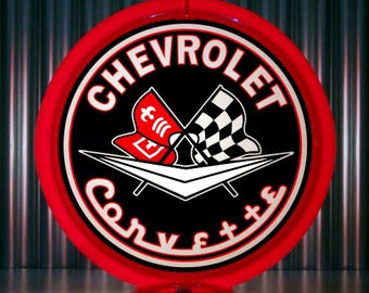 Chevrolet Corvette - Gas Pump Globe for your office, man cave or garage.