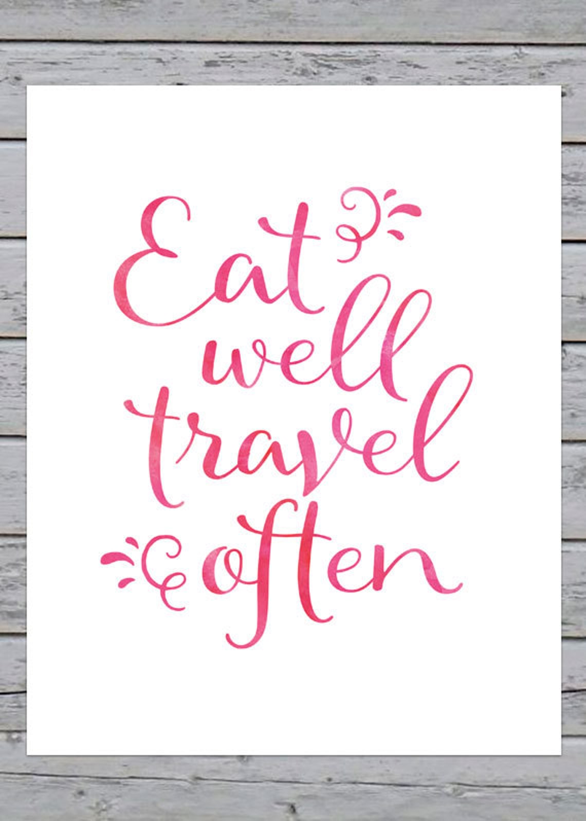 Printable Typography Eat Well Travel Often Art Print - Etsy