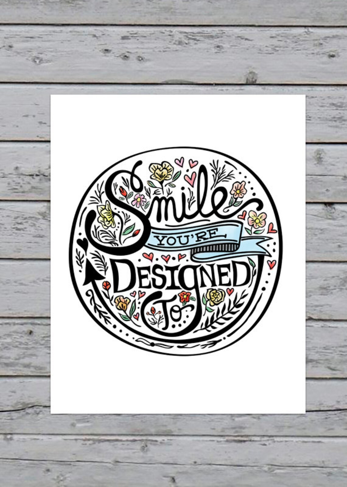 Printable Hand Drawn Typography smile You're | Etsy