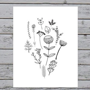 Printable Garden Arrangement Art Print 8x10 Instant | Etsy