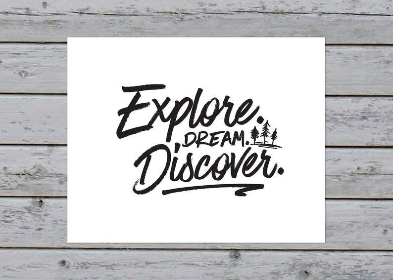 Printable Typography Explore. Dream. Discover. Art Print - Etsy