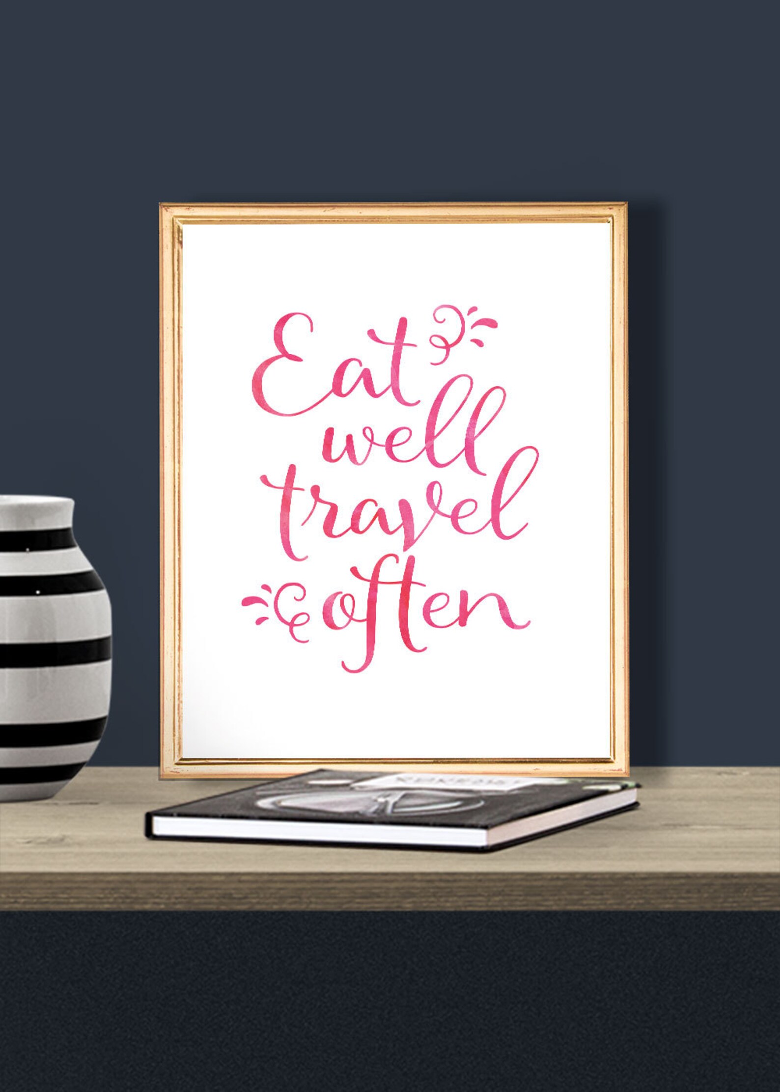 Printable Typography Eat Well Travel Often Art Print - Etsy