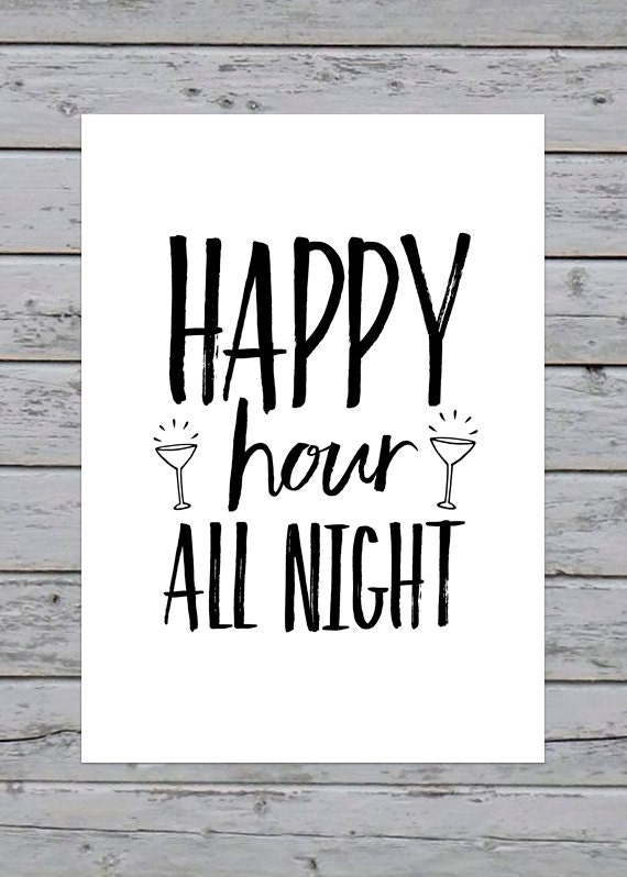 Printable Happy Hour All Night Wedding Reception Signage Etsy