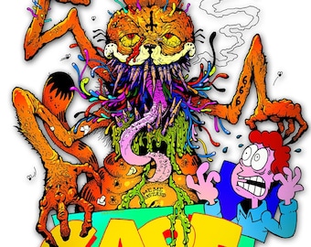 SIGNED Garf and Fiends 12x18 Poster