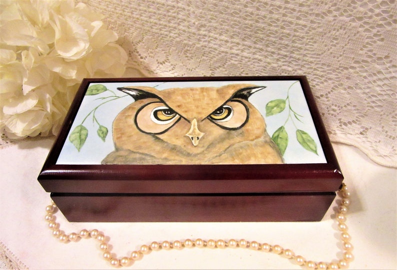 Jewelry Box Owl Lovers Trinket Box Keepsake Box Wood Box Etsy
