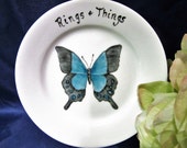 Verkoop Ring schotel sieraden sleutels Hand beschilderd Butterfly keramische porselein B